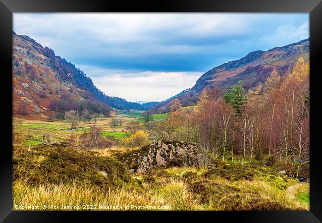 Watendlath Valley Lake District in Autumn  Framed Print by Nick Jenkins