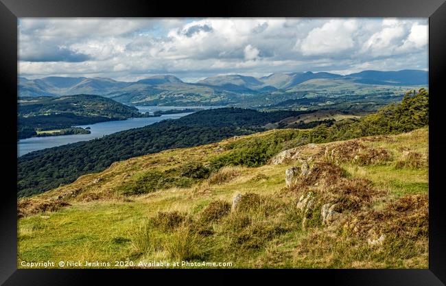 Looking over Windermere from Gummers How Lakeland Framed Print by Nick Jenkins