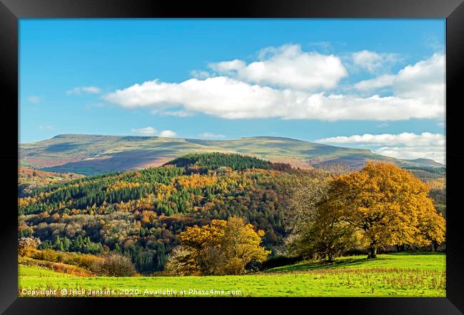 The Myarth Hill and Black Mountains Brecon Beacons Framed Print by Nick Jenkins