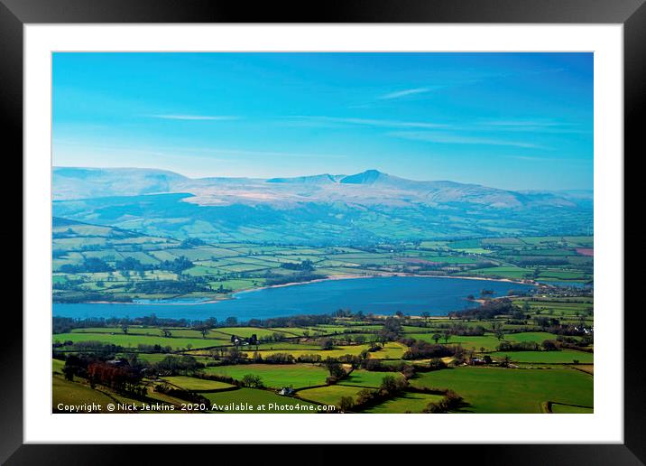 View West from Mynydd Llangorse  Framed Mounted Print by Nick Jenkins