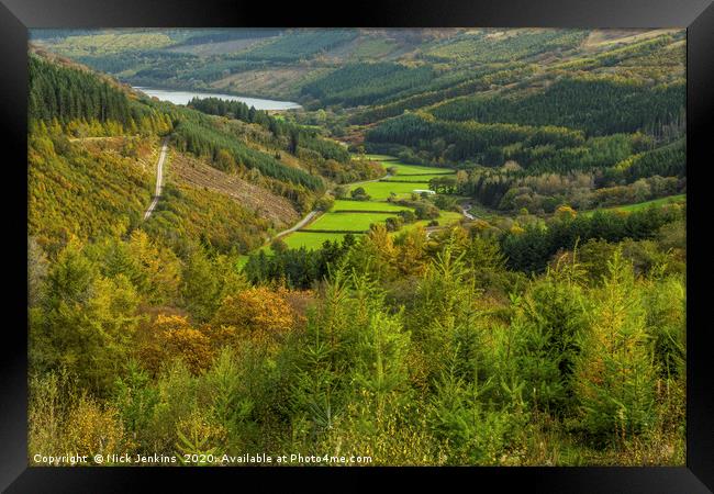 The Upper Talybont Valley Brecon Beacons in Autumn Framed Print by Nick Jenkins