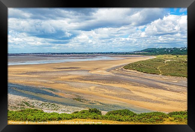 River Ogmore Estuary Ogmore by Sea Wales  Framed Print by Nick Jenkins