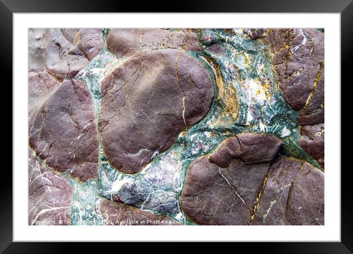 Rock Colours on beach Llanddwyn Island Anglesey Framed Mounted Print by Nick Jenkins