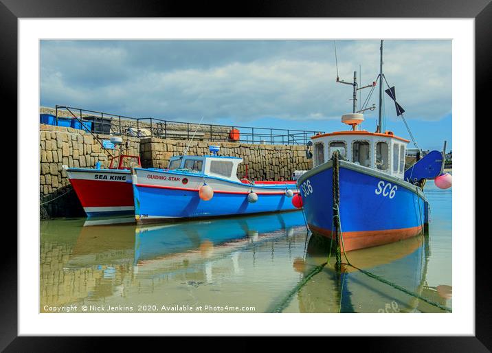 Boats Moored at Hugh Town St Marys Scillies Framed Mounted Print by Nick Jenkins