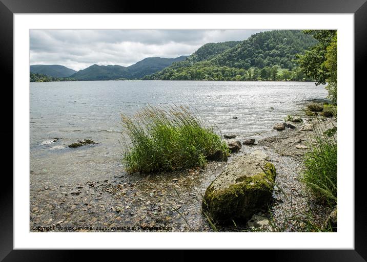 Shore of Ullswater Lake District  Framed Mounted Print by Nick Jenkins