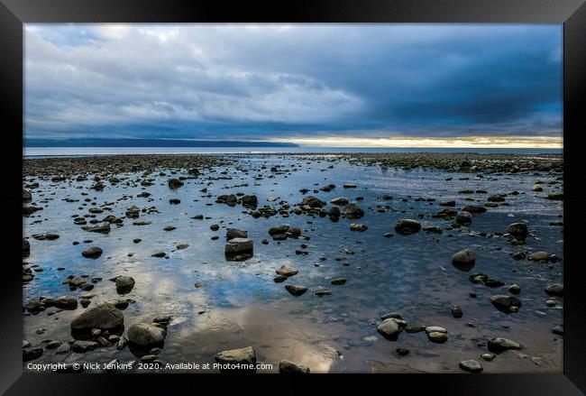 Evening Beach Scene at Llantwit Major South Wales Framed Print by Nick Jenkins