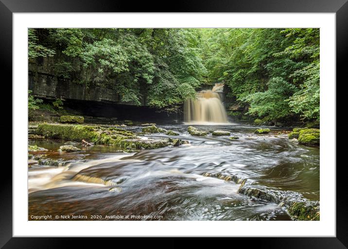 West Burton Waterfall Yorkshire Dales Framed Mounted Print by Nick Jenkins