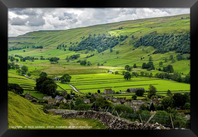 Looking down Upper Wharfedale Yorkshire Dales Framed Print by Nick Jenkins