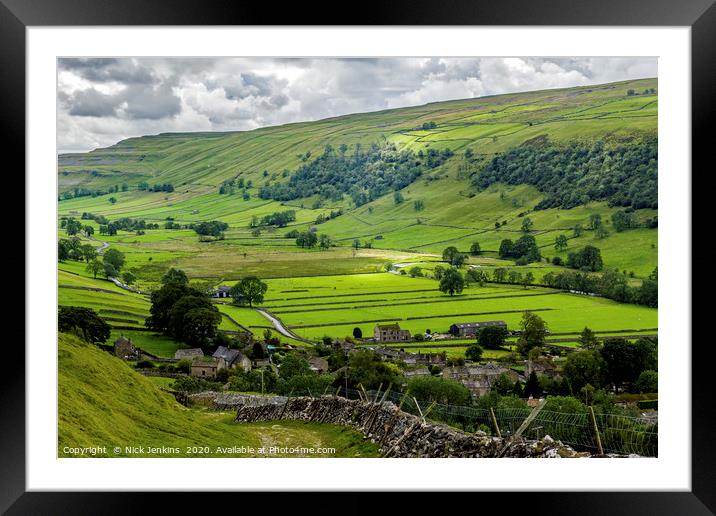 Looking down Upper Wharfedale Yorkshire Dales Framed Mounted Print by Nick Jenkins