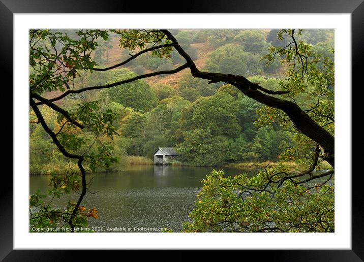 The Boathouse on Rydal Water Lake District Cumbria Framed Mounted Print by Nick Jenkins