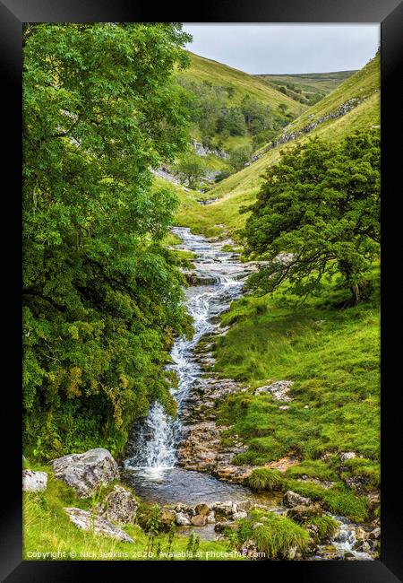 Looking Up Buckden Ghyll or Gill Yorkshire Dales Framed Print by Nick Jenkins