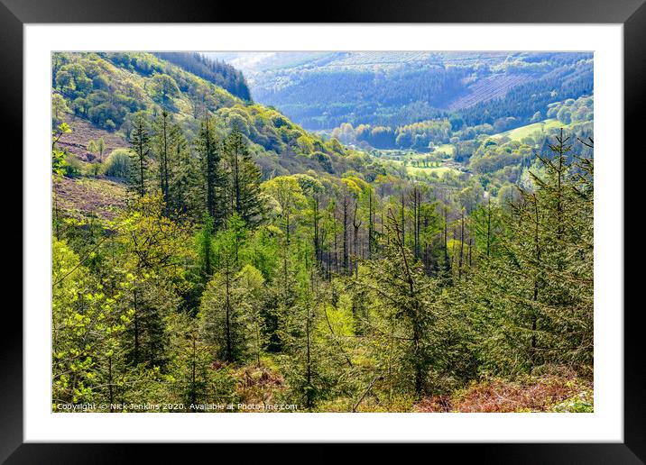 Looking down the Talybont Valley Brecon Beacons Framed Mounted Print by Nick Jenkins