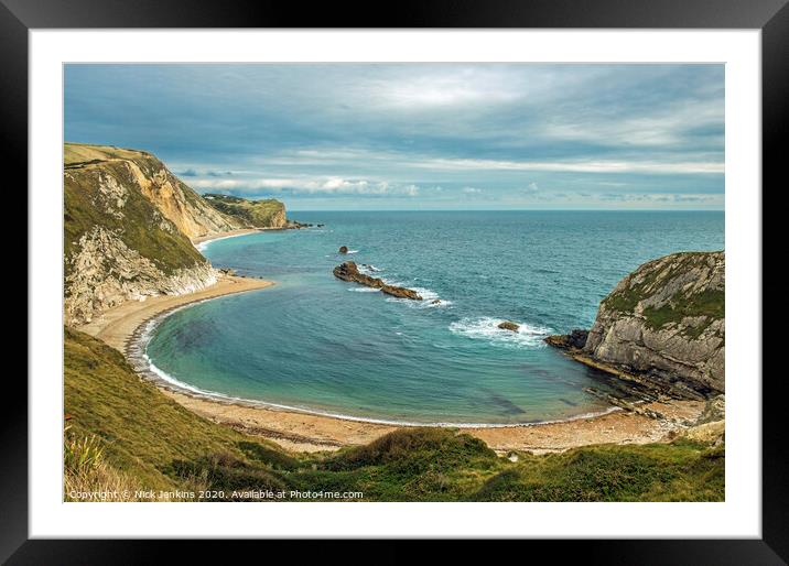Man o war bay Beach on the Dorset Coast Framed Mounted Print by Nick Jenkins