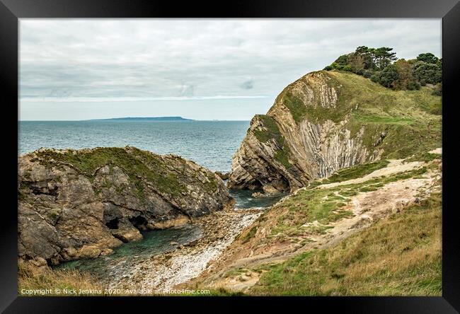Stair Hole Bay next to Lulworth Cove Dorset Coast  Framed Print by Nick Jenkins