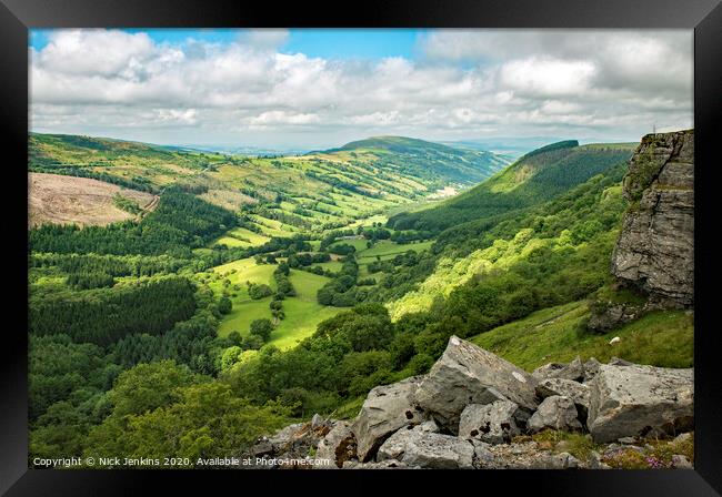 Duffryn Crawnon Valley Brecon Beacons south wales Framed Print by Nick Jenkins