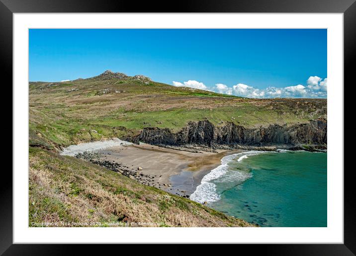 Carn Llidi and Porthmelgan Beach Pembrokeshire Coa Framed Mounted Print by Nick Jenkins