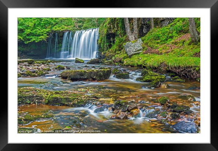 Upper Ddwli Waterfall Vale of Neath south Wales Framed Mounted Print by Nick Jenkins