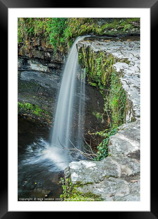 Scwd Gwladys falls from above in the Vale of Neath Framed Mounted Print by Nick Jenkins