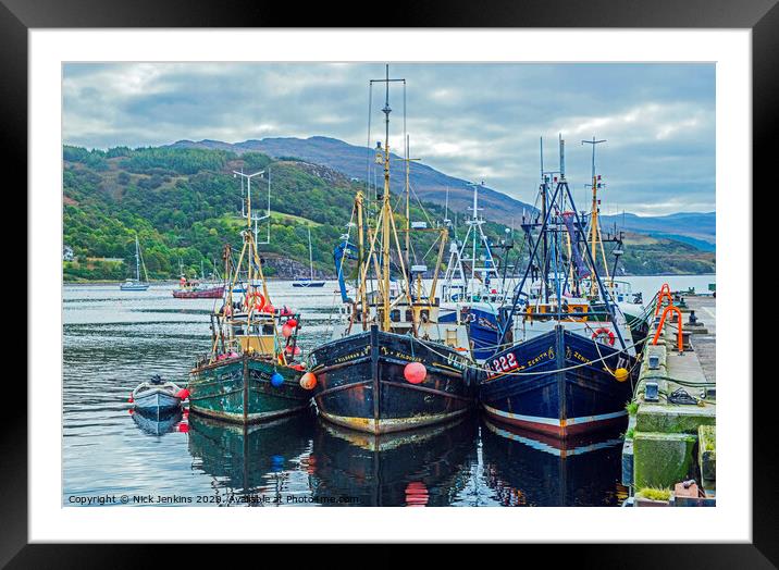 Trawlers berthed at Ullapool Harbour on Loch Broom Framed Mounted Print by Nick Jenkins