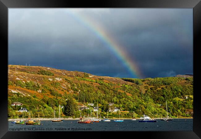 Rainbow over Loch Broom Ullapool Scottish Highland Framed Print by Nick Jenkins