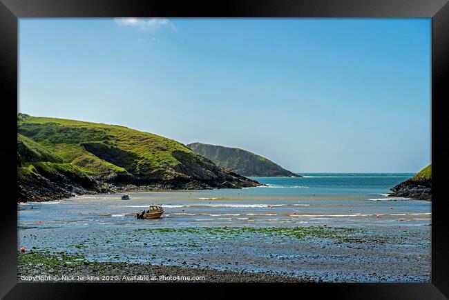 Abercastle Beach North Pembrokeshire Coast wales Framed Print by Nick Jenkins