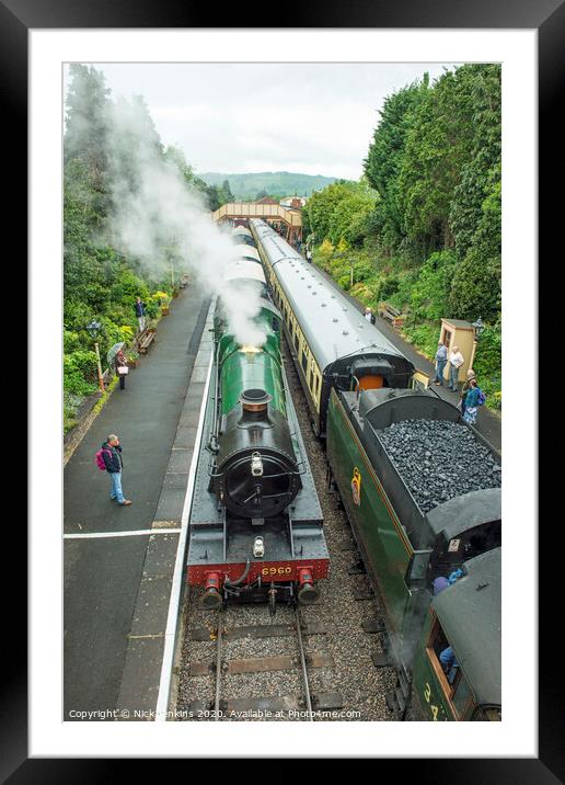 Steam Engines stopped at Toddington Station Cotswo Framed Mounted Print by Nick Jenkins