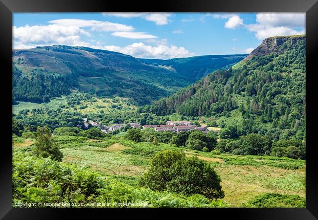 Looking Down on Blaenrhondda in the Rhondda Fawr  Framed Print by Nick Jenkins