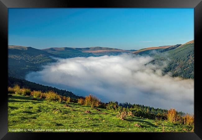 Talybont Valley and Cloud Inversion Brecon Beacons Framed Print by Nick Jenkins