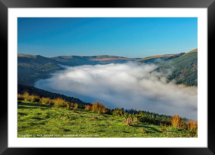 Talybont Valley and Cloud Inversion Brecon Beacons Framed Mounted Print by Nick Jenkins