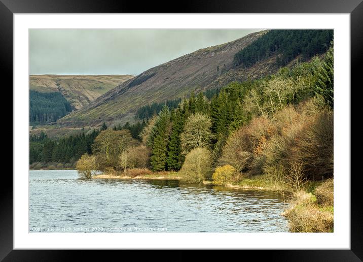 Pentwyn Reservoir in the Central Brecon Beacons Framed Mounted Print by Nick Jenkins