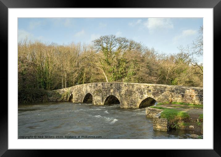 Merthyr Mawr Dipping Bridge Bridgend South Wales Framed Mounted Print by Nick Jenkins