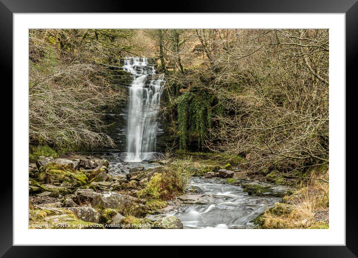 Blaen y Glyn Falls Brecon Beacons National Park  Framed Mounted Print by Nick Jenkins
