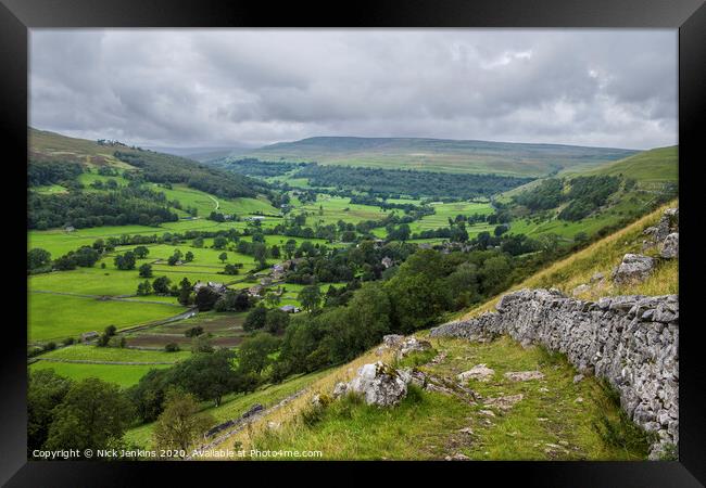 Upper Wharfedale Yorkshire Dales above Buckden  Framed Print by Nick Jenkins
