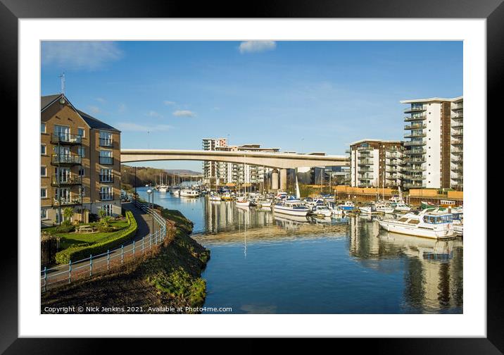 Penarth Marina New Apartments River Ely Cardiff  Framed Mounted Print by Nick Jenkins