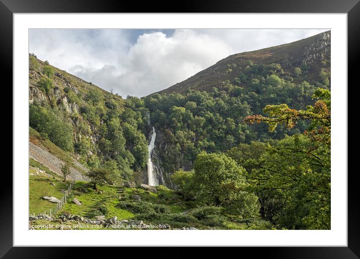 Aber Falls near Abergwyngregyn Snowdonia Gwynedd Framed Mounted Print by Nick Jenkins