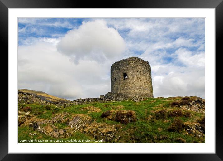 Dolbadarn Castle Tower Llanberis Gwynedd Framed Mounted Print by Nick Jenkins