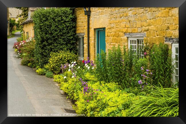 Cottages in Snowshill Cotswolds Gloucestershire Framed Print by Nick Jenkins