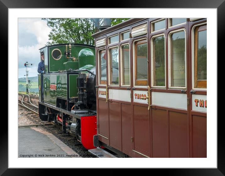 Steam Engine Isaac on the Woody Bay Station Line  Framed Mounted Print by Nick Jenkins