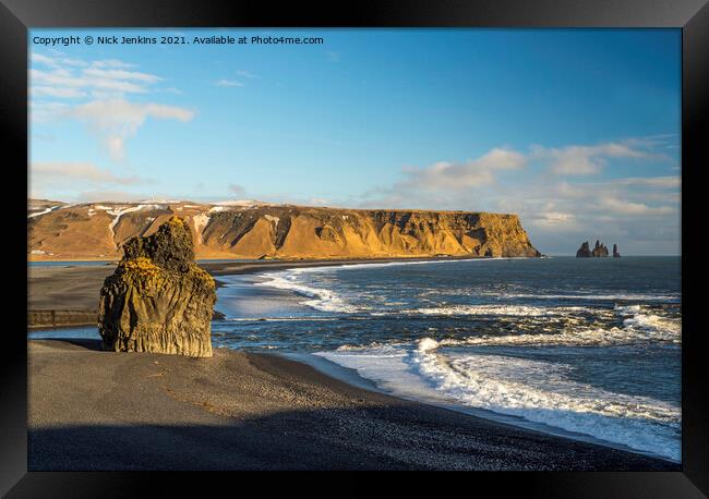 Reynisfjarar Beach on Iceland's South Coast  Framed Print by Nick Jenkins