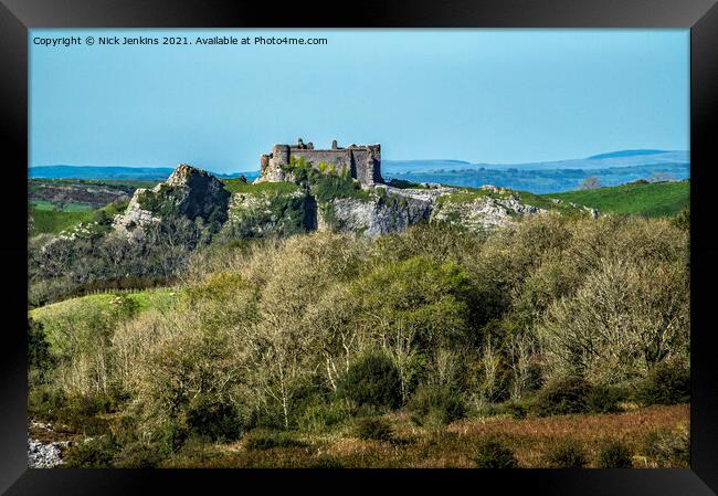 Carreg Cennen Castle Black Mountain Carmarthenshir Framed Print by Nick Jenkins