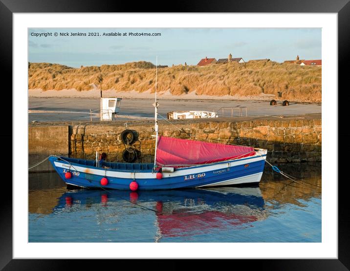 Fishing Boat Coble Beadnall Harbour Northumberland Framed Mounted Print by Nick Jenkins