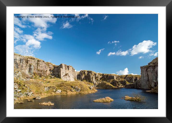Foggintor Quarries near Princetown on Dartmoor Framed Mounted Print by Nick Jenkins