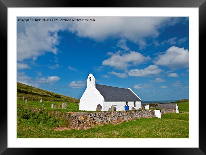 Church of the Holy Cross Mwnt Ceredigion  Framed Mounted Print by Nick Jenkins