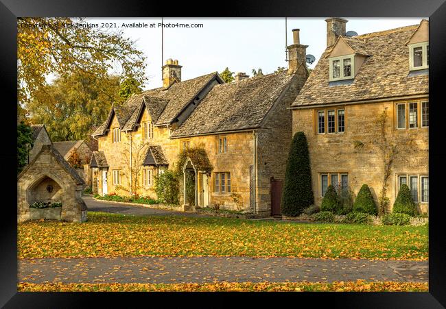 Cottages Lower Slaughter Cotswolds Gloucestershire Framed Print by Nick Jenkins