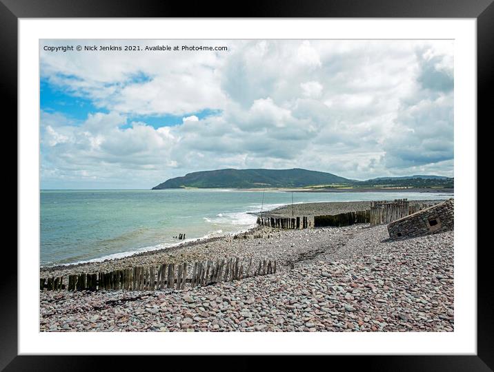 Beach at Porlock Weir on the Somerset coast Framed Mounted Print by Nick Jenkins