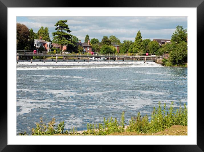 The Weir at Marlow on the River Thames  Framed Mounted Print by Nick Jenkins