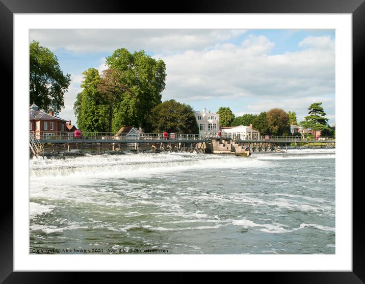 The weir on the River Thames at Marlow  Framed Mounted Print by Nick Jenkins