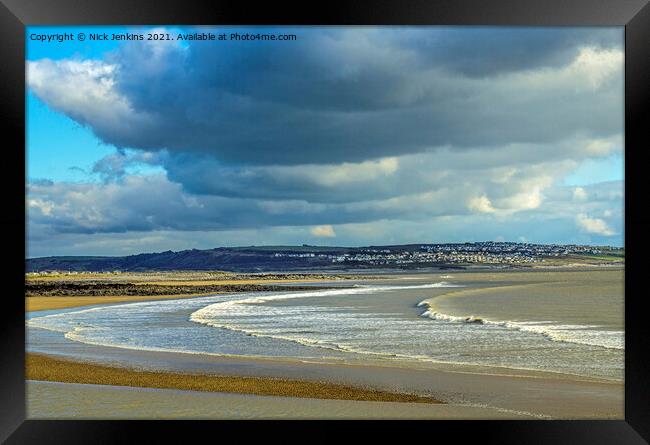 Sandy Bay Porthcawl Beach South Wales Coast  Framed Print by Nick Jenkins