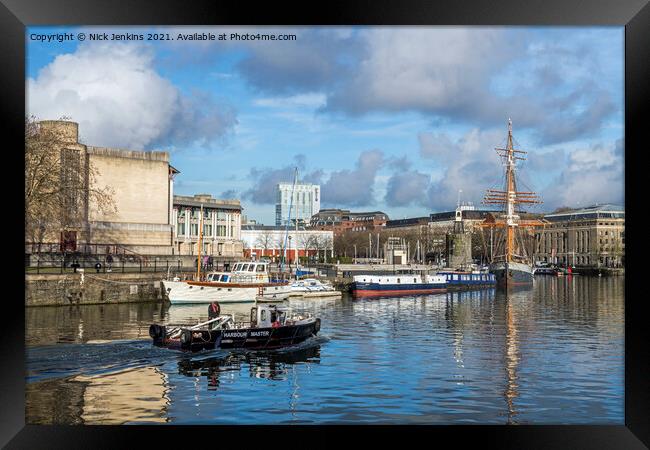 Bristol Floating Harbour by Narrow Quay  Framed Print by Nick Jenkins