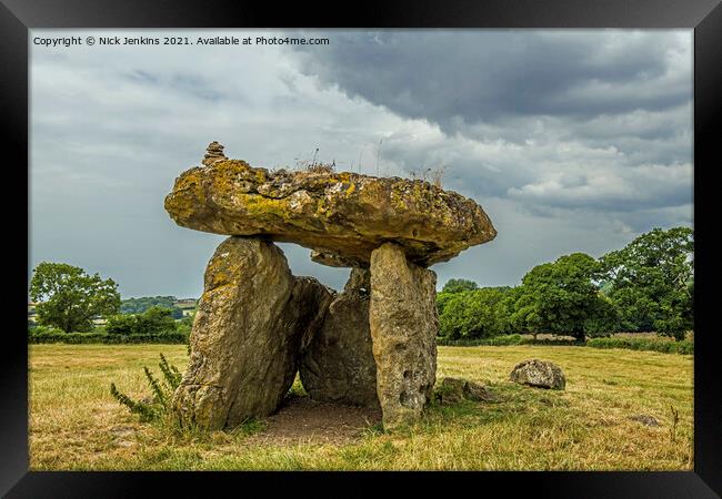 St Lythans Burial Chamber Vale of Glamorgan Cardif Framed Print by Nick Jenkins